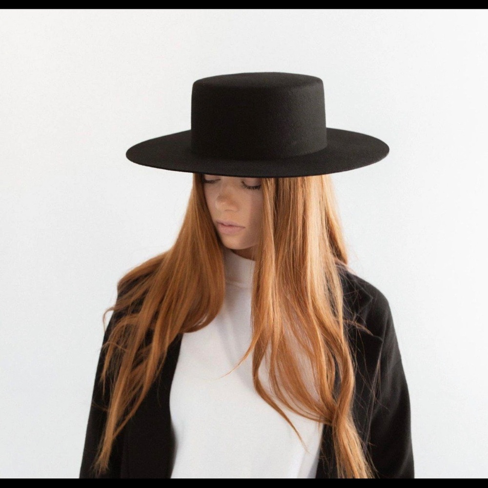 BRAND NEW GIGI PIP - Black Boater Hat XL